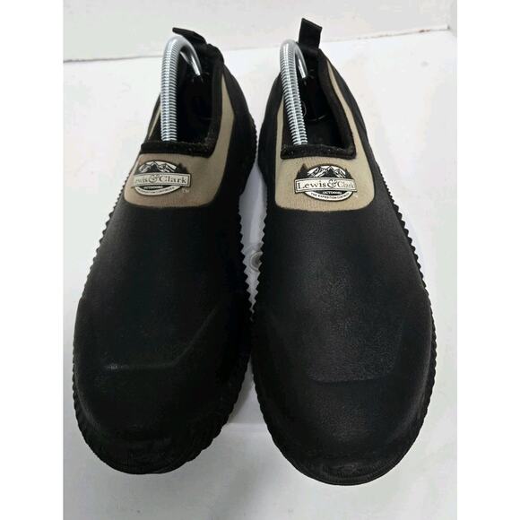 Lewis & Clark Outdoors Mens Muck Shoes Rubber Sneakers Black Khaki Size 10 - Picture 2 of 5